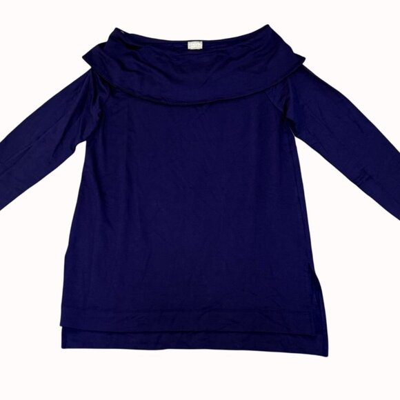 Chicos Zenergy Tunic Top Purple Cozy Brushed Fleece Cowl Neck Size 1 US Medium - Picture 10 of 11